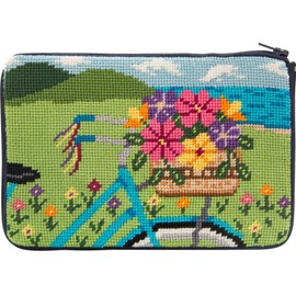 Stitch & Zip Needlepoint Purse Kit- Springtime Ride