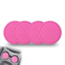 Msyuusr 4PCS Car Cup Holder Coaster, Silicone Honeycomb Auto Anti Slip Insert Coaster, Universal Car Accessories for Most Car Interior (Pink)