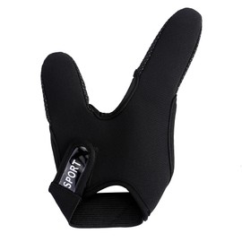 Faletony Fishing Gloves Double Finger Protection Fishing Gloves Protective Gloves Professional Protection Elastic Fishing Accessories for Outdoor Fishing (Right Hand Black)