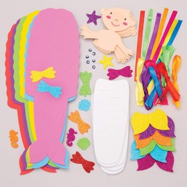 Baker Ross AW607 Mermaid Weaving Kits (Pack of 6), Assorted