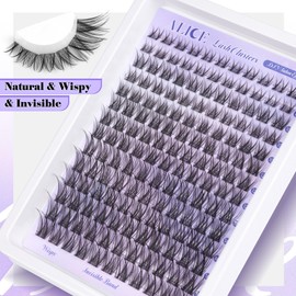 Natural Lash Clusters Wispy Cluster Eyelash Extensions Invisible Band Individual Lashes C Curl DIY Lash Extension 8-16mm Waterproof Soft Cluster Lashes 168pcs by ALICE