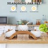 MIATTCLD Porcelain Condiment Jar Spice Container with Bamboo Lids &