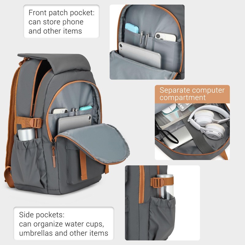 KONO Men's Backpack Portability Travel Backpack Waterproof with Adjustable Buckle