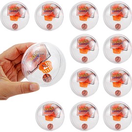 PowerTRC 12 Pcs Mini Basketball Handheld Shooting Ball Hoop Fidget Game with Light & Sound, Bag Fillers, Bulk Toys, Party Favors Birthday Carnival Prizes for Kids, Adults