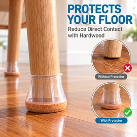 24-Piece Silicone Chair Leg Floor Protectors for Hardwood Floors – Scratch & Noise Protection for Home Furniture