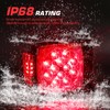 LINKITOM 12V Submersible Square Led Trailer Light w/Steel Mounting Boxes