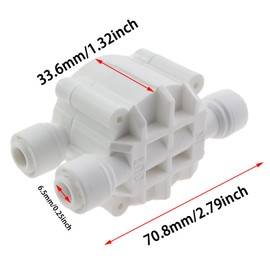 KKUANG 2PCS Water Purifier Quick Connect Four Side Valve 1/4inch 4 Way Pumpless Water Purifier Valve Low Pressure RO Machine Reverse Osmosis Quick Connect Snap-Free Fitting White