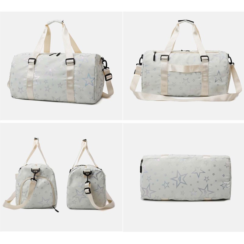 Jupkem Star Pattern Sports Duffle Bag for Women Travel Gym