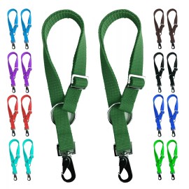 Majestic Ally Pack of 2 Horse Water Bucket Strap Hangers - Adjustable 18” to 30” - Hunter Green