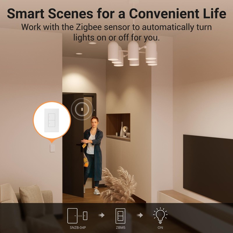 SONOFF Zigbee Smart Light Switch, Required SONOFF Zigbee Hub, Interruptor