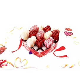 Handmade 3D Pop Up Greeting Card Heart Candy Chocolate Birthday Mother Love Family Friend