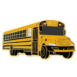 Yellow School Bus Lapel Pin, Gold Pin- (Pkg of 12)
