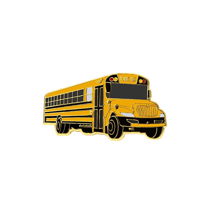 Yellow School Bus Lapel Pin, Gold Pin- (Pkg of 12)