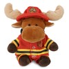 DolliBu Sitting Moose Firefighter Stuffed Animal with Name Personalization -