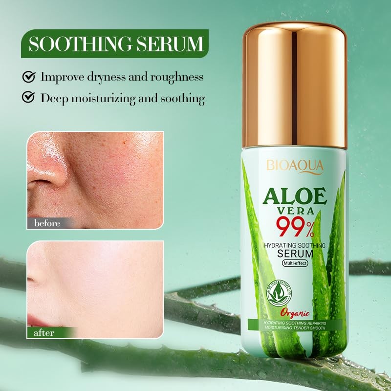 Aloe Vera Moisturizing & Soothing Serum, 40ml, improves the appearance