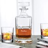 Engraved Barcelona Skyline - Decanter Set with Rocks Glasses -