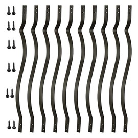 Deck Balusters, 32-1/4 Inches Heavy Duty Metal Deck Spindles with Screws, 20 Pack Staircase Baluster Iron Deck Railing for Wood and Composite, Wave Arc Stylish Baluster for Deck Outdoor Porch (20)
