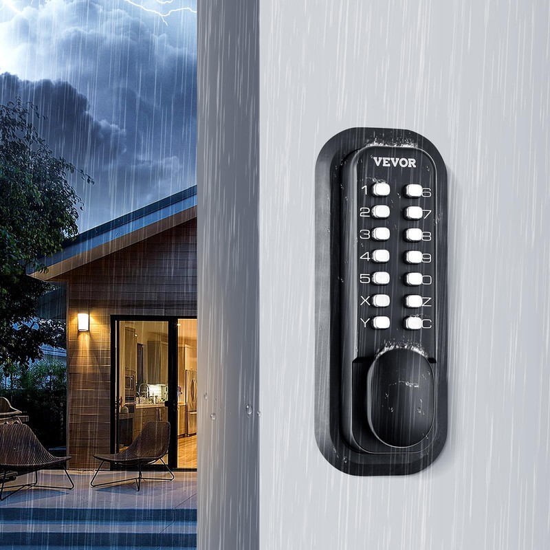 VEVOR Mechanical Keyless Entry Door Lock, 14 Digit Keypad, Outdoor