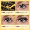 QUEWEL 3D Cluster Lashes, 10-18MM Eyelashes Clusters Wispy Lash Extensions,