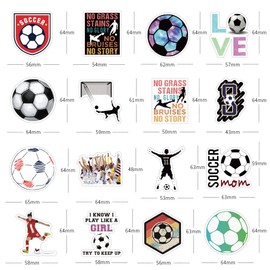TWSTYFAL Soccer Stickers 50pcs Soccer Sports Decals Waterproof Vinyl Football Stickers for Boys Girls Laptop Luggage Water Bottle Hydro Flasks Phone Cases Computer