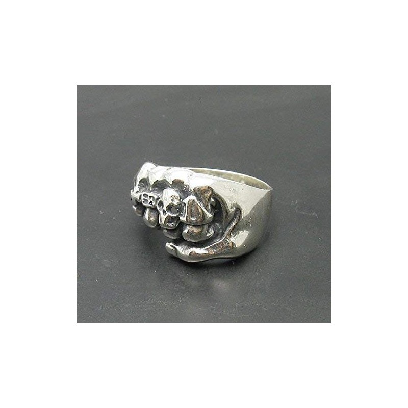 Sterling silver biker ring solid 925 Fist R000740