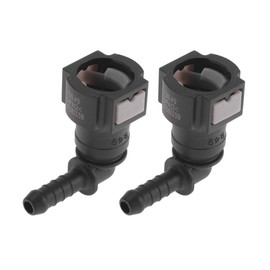 HEROFFIX 15/64" Fuel Line Quick Connector ID Hose for 3/8" SAE Male Connector Female to Barb 90 Degree Quick Adapter Seal Fittings Plastic Gray 2 Pcs