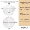Round Vessel Sink 14 Inch Above Counter - White Ceramic