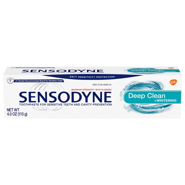 Sensodyne Deep Clean Sensitive Toothpaste, Cavity Prevention and Sensitive Teeth Treatment - 4 Ounces
