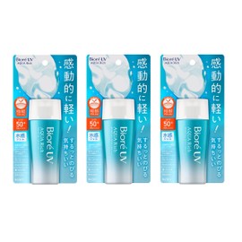 Biore UV Aqua Rich Watery Gel Sunscreen Sonnencreme SPF50+ PA++++ 70g Sonnenschutz Made in Japan, 3er Pack.