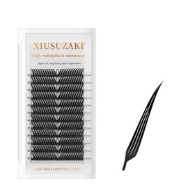 XIUSUZAKI Premade Anime Manga Lashes Extension, Comic Spire Volume Lashes 0.07 C/D Curl Wispy Matte Black Lash Extensions (XFMH-0.07-D-MIX-8MM-15MM)