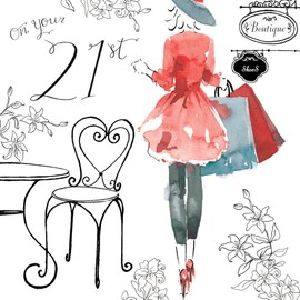 Twizler 21st Birthday Card For Her Crystal Finish – Unique Watercolor – 21 Year Old Girl – Age 21 Birthday Cards – Luxury Birthday Cards Women – Happy 21st Birthday Card – Female Birthday Card 21st