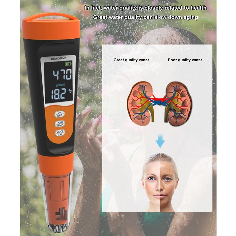 Water Quality Tester Pen High Accuracy TDS EC Meter Portable