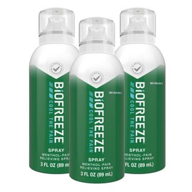 Biofreeze Menthol Spray 3 FL OZ Colorless Aerosol Spray Associated with Sore Muscles, Arthritis, Simple Backaches, and Joint Pain (Packaging May Vary) (3)