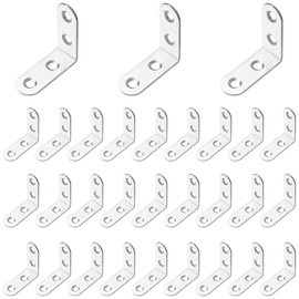 30 PCS Stainless Steel L Shaped Shelf Brackets,Angle Corner Bracket for Furniture Installation