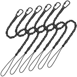 Mellbree Tool Lanyard, 10KG/22LBS Tool Tether with Screw Lock Carabiner Clip for Hand Tools Stretch Strap Safety Tool Tether Lanyard Tools Leash 6 Pack