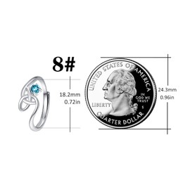 TRISHULA Celtic Knot Birthstone Ring,925 Sterling Silver March Birthstone Adjustable Open Ring for Women Forever Love Celtic Knot Thumb Ring Gift for Women Teen