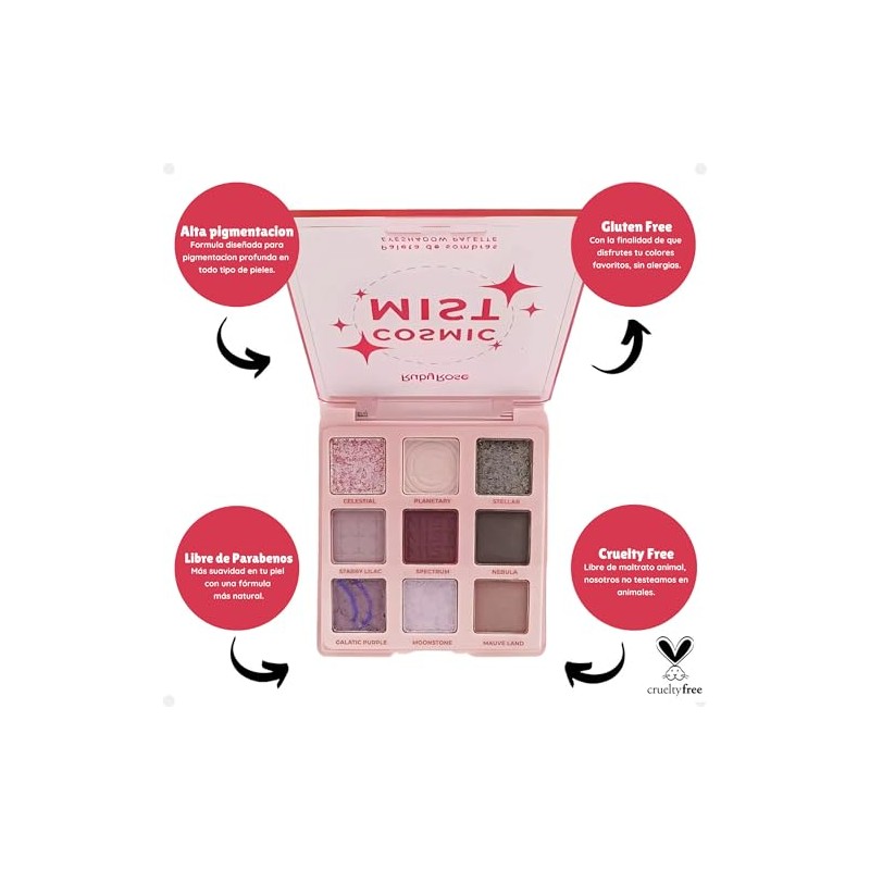 Ruby Rose Paleta de Sombras Cosmic Mist 9 Tonos Alta