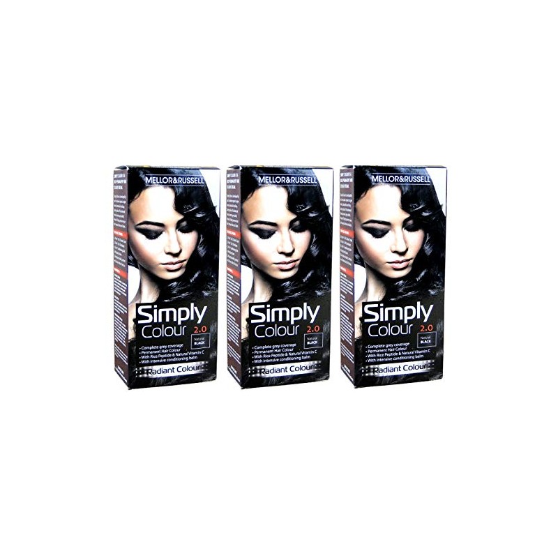 3 x Mellor & Russell Simply Colour Permanent Hair Colour