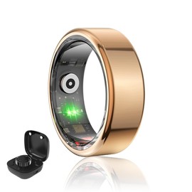 YOUKUI Smart Ring Fitness Tracker for Men and Women,Heart Rate/Blood Pressure/Blood Oxygen Monitor,Sleep Tracker,Pedometer,Waterproof Wearable Smart Rings (Rose Gold, 11#)