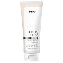 IntiMD Coochy Plus - Crema de afeitar íntima sin fragancia para púbico, línea de bikini, axila y más, sin erupciones, evita quemaduras y golpes de afe