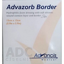Advazorb Border Hydrophilic Foam Square Dressing, 15 x 15 cm