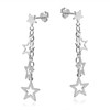 Handcrafted Trail of Stars .925 Sterling Silver Post Dangle Earrings