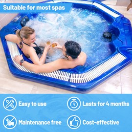 4 Pack Spa in-Filter Mineral Sticks Parts Cartridge Sticks for Hot Tub Spa Swimming Pool Fish Pond Filter Cartridge, Last for 4 Months (Blue & Yellow)