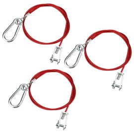 CHUIFAI Pack of 3 4 mm x 1 m Breakaway Rope Brake Cable with Carabiner and Clevis 2.5 mm Steel Cable Breakaway Rope Trailer, Safety Rope for Trailers, Caravans, Trailers