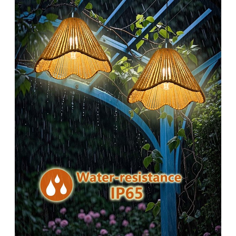 Solar Chandelier Outdoor Waterproof, Gazebo Lights Solar Powered with Remote