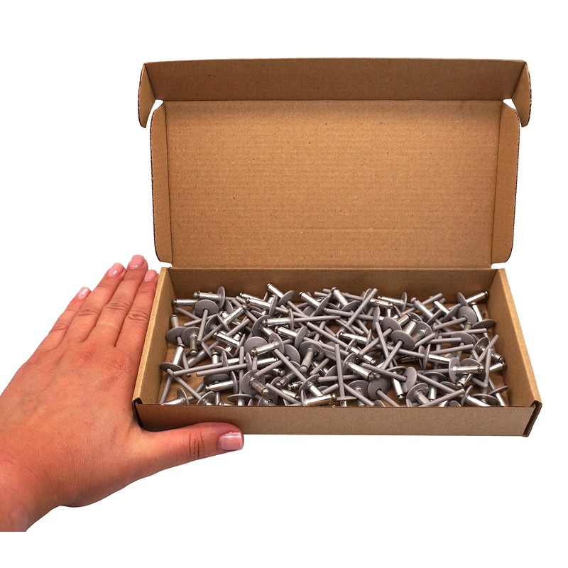 SKIR'CO Pack of 100 Large Flange Aluminium Blind Rivets 4.8