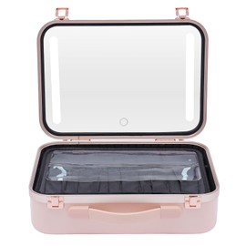 Dodoam Cosmetics Storage Case Makeup Organizer Tabletop Suitcases W/LED Lights+Mirror for Organizing and Storing all Kinds of Cosmetics, Skin Care Products