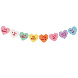 KUUQA Valentine Conversation Candy Hearts Banner Valentine Candy Hearts Sayings Garland for Valentine's Day Decoration Party Supplies