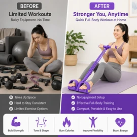 Portable 6-Tube Resistance Band Pedal Puller for Full Body Home Workouts – Elastic Fitness Trainer for Yoga, Abs & Strength Training