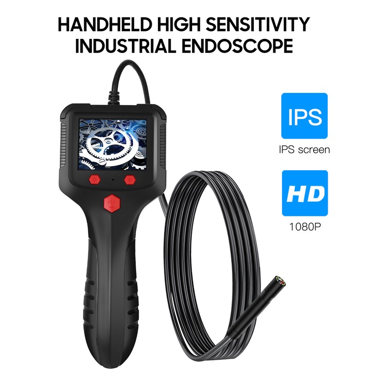 P100 Industrial Endoscope 8mm 1080P Digital Borescope IP67 Waterproof Snake